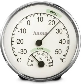HAMA "Chios" Thermometer and Hygrometer, silver/white