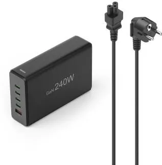 HAMA 5 Port USB Charging Station, GaN, Fast Charger, 4xUSB-C, 1xUSB-A, PD, 240 W