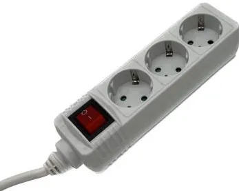 HAMA Power Strip, 3-Way, Switch, 5 m, white