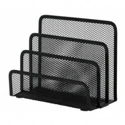 Q-CONNECT Suport metalic Mesh, pentru sortare scrisori, 3 compartimente, Q-Connect - negru