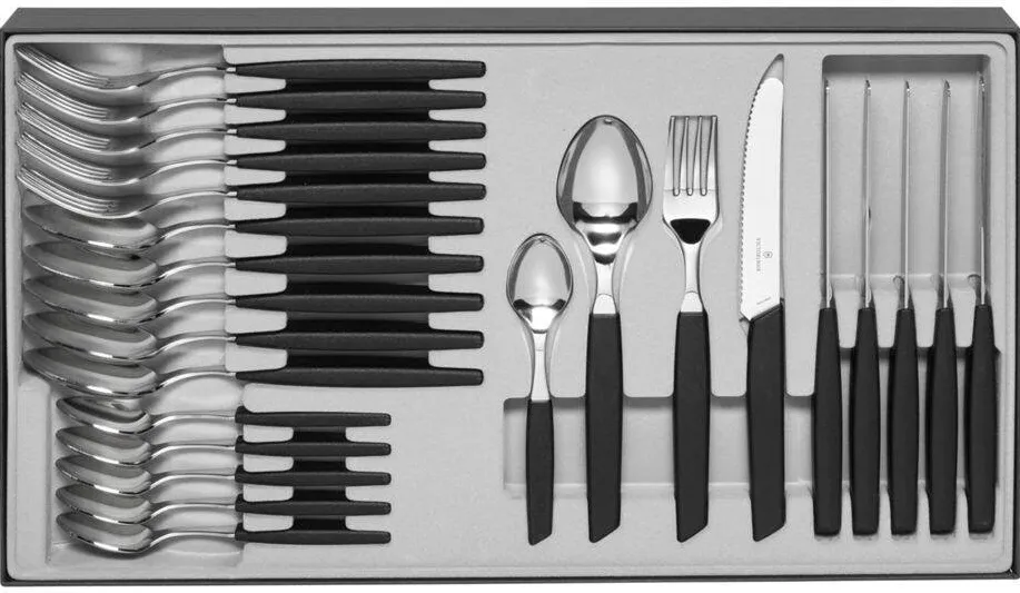 Victorinox Swiss Modern Cutlery Set 24 pcs. black
