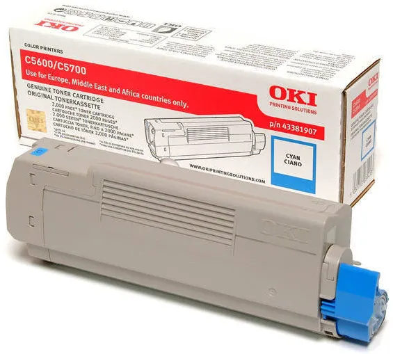 Toner imprimanta OKI CYAN 43381907 2K ORIGINAL OKI C5600N