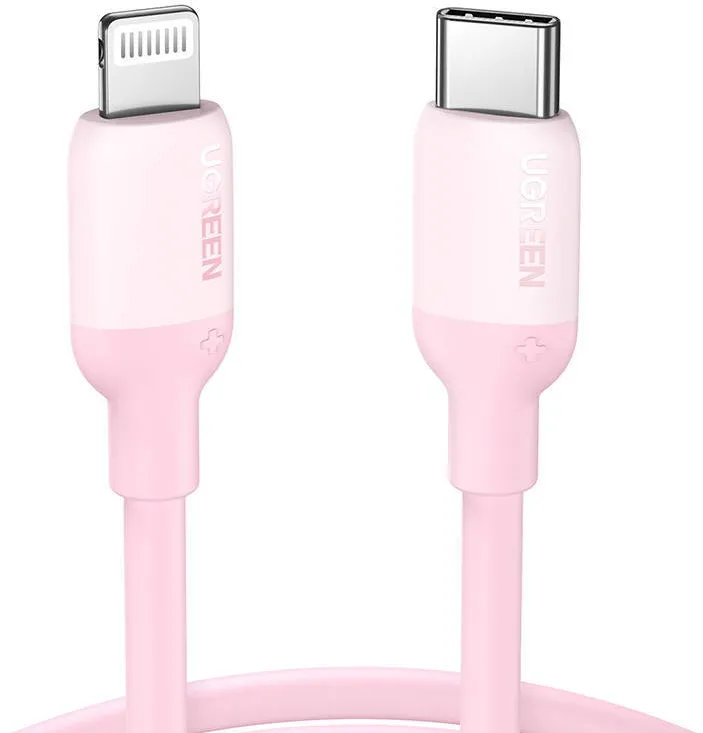 Cablu de Date UGREEN USB-C to Lightning Charging UVerde, PD 3A, 1m (pink)