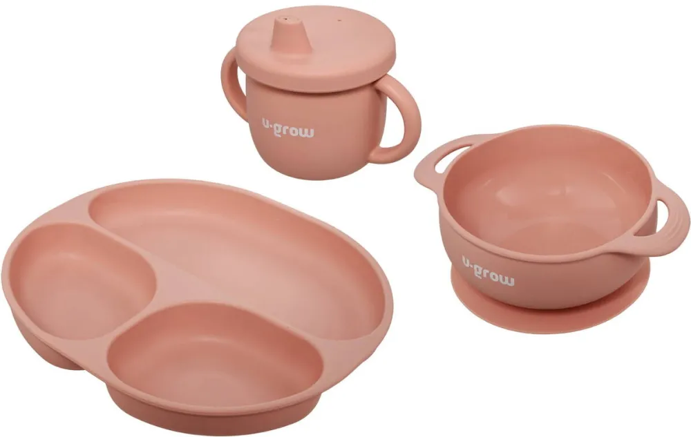 U-GROW Set 3 piese silicon, roz
