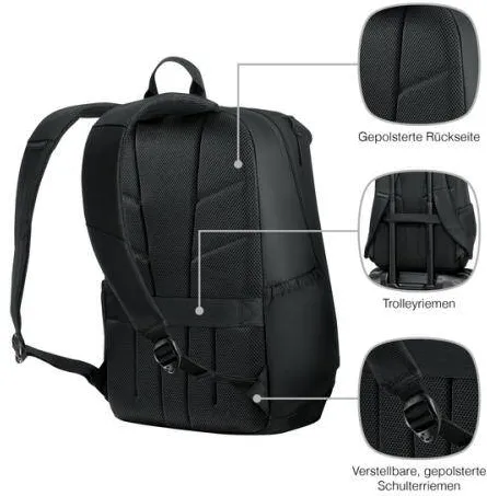 Wenger UrbanOne Backpack, 15.6" Laptop Backpack, Black