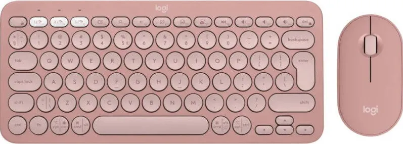 Kit Periferice LOGITECH Pebble 2 Combo, Wireless/Bluetooth, Tonal Rose