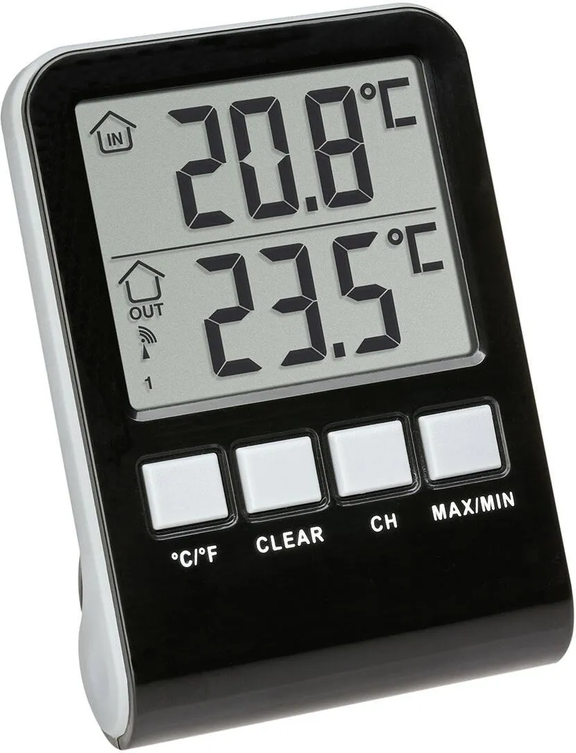 TFA Termometru digital, Pentru piscina, Wireless, -20 / + 60 °C, Negru/ Gri