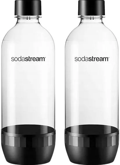 SodaStream Set de sticle, SodaStream, 2 x 1L, 2 buc, Transparent/Negru