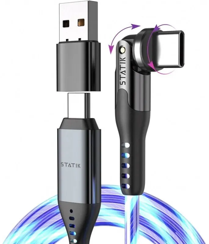 Accesoriu Retea STATIK Cablu de date telefoane, Statik, USB-A/USB-C, 60W, 1.8m