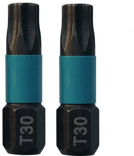 Makita Set 2 capete pentru surubelnite, Makita, 25mm, 1/4", Hexagonale, Negru/Albastru