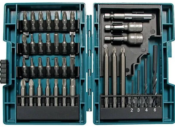Makita Set burghie, Makita, 38 buc, Argintiu