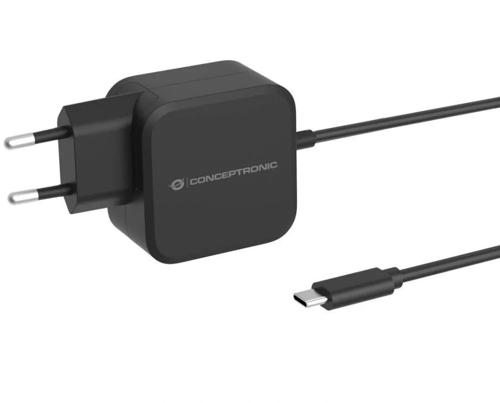 CONCEPTRONIC Incarcator USB PD Conceptronic OZUL04BE 67W cu cablu USB-C integrat, negru