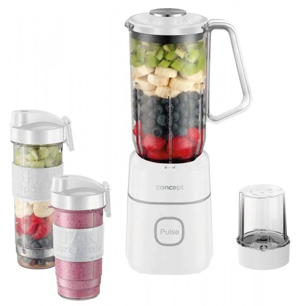 Concept Blender Smoothie SM3491, 700 W, 1L + 2 butelki, alb, set TO GO