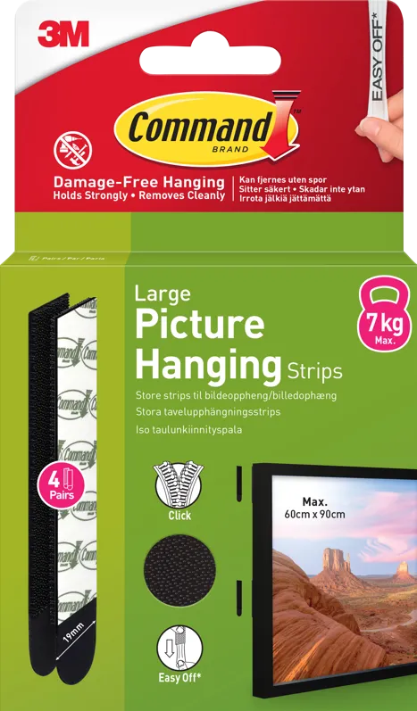 Rama foto 3M 3M Command Strips Black Large 4 Sets