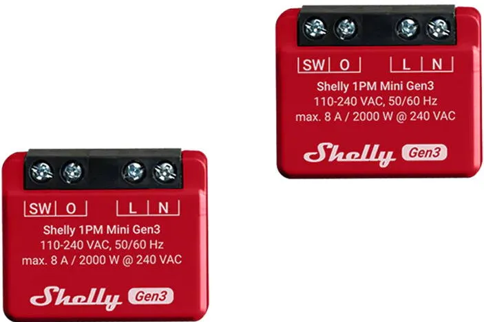 Shelly Set of 2 Controller Shelly 1PM Mini Gen4 Zigbee/Matter