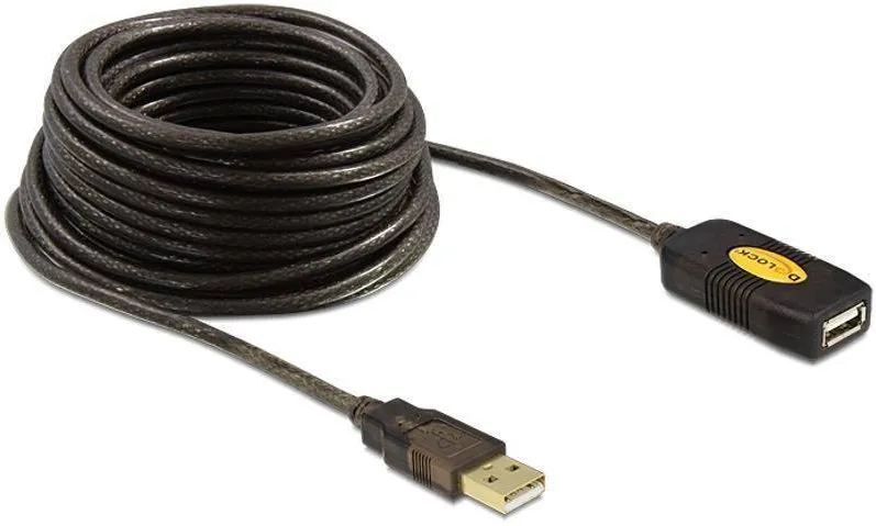 DELOCK Cablu USB F - USB M, 5m, activ, negru