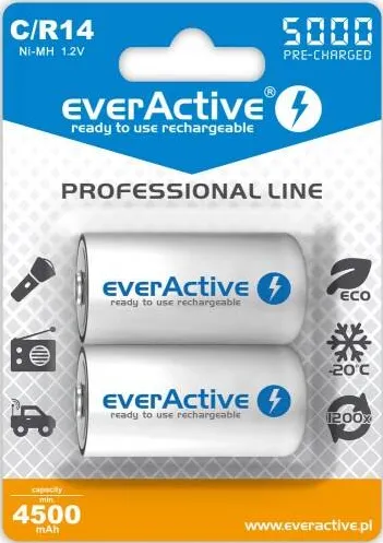 everActive Baterie Reincarcabila Ni-MH R14 C 5000 mAh Professional Line