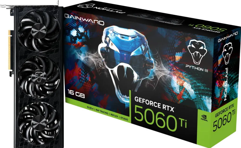 Placa Video GAINWARD GeForce RTX 5060 Ti Python III 16GB DLSS 4