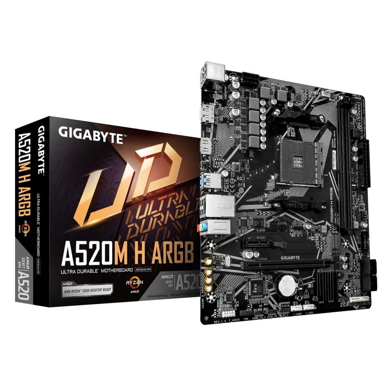 Placa de Baza GIGABYTE A520M H ARGB motherboard