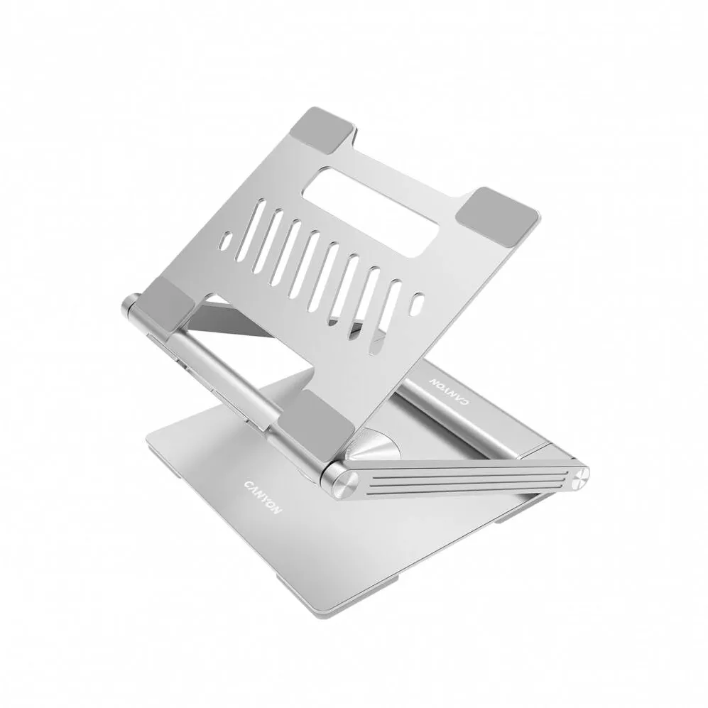 Hub USB CANYON Suport laptop cu hub 6-in-1, Canyon OnStand 2, gri, rotire 360°, HDMI 4K, USB-C PD 100W
