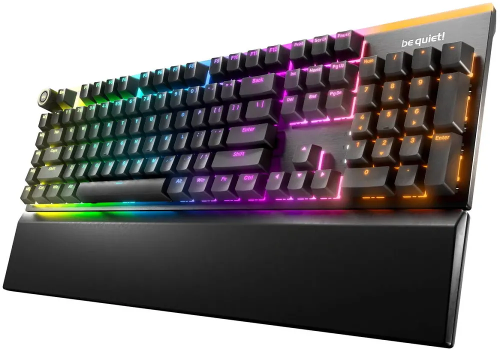Tastatura be quiet! Tastatura mecanica Be quiet! Silent Tactile, USB, QWERTY, RGB LED, neagra, dimensiuni 46x21x4cm