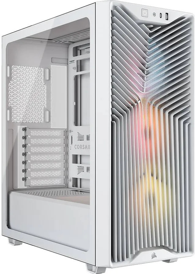 Carcasa PC Corsair Corsair 3200D RS ARGB, Mid-Tower, ATX, 3 ventilatoare incluse RS120 ARGB, Alb