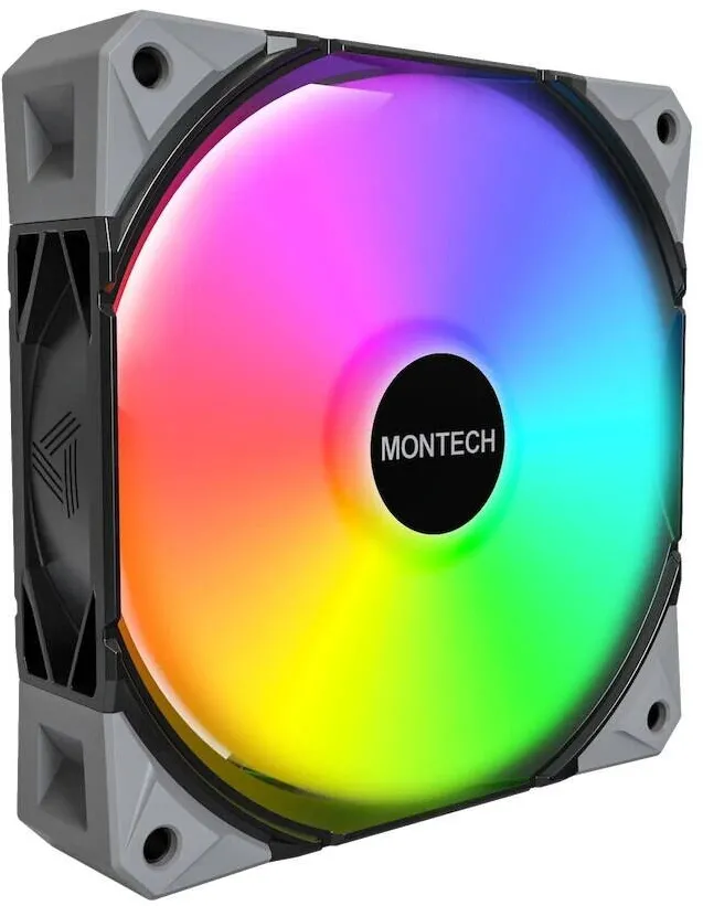 Montech Ventilator PC 120x120x28mm, Montech E28, PWM, ARGB, Negru