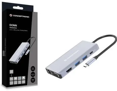 Docking Station CONCEPTRONIC USB-C->HDMI, USB3.0, 100WPD 10-in-1 0.25m