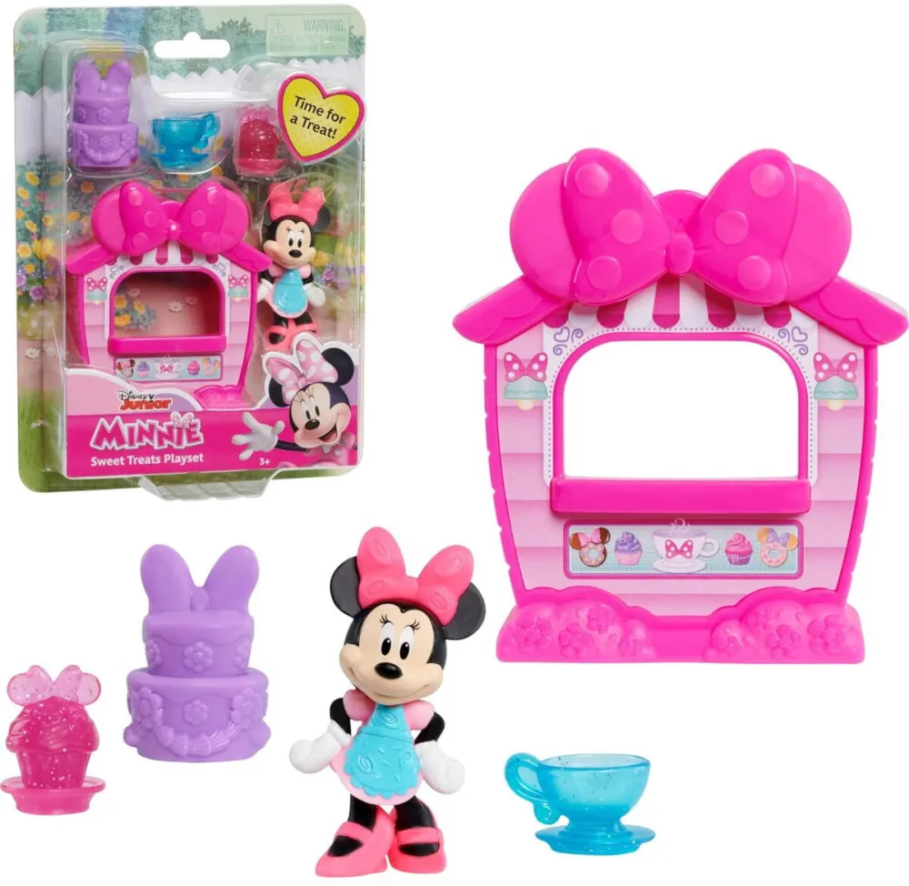 Just Play Set figurine Minnie Mouse, accesorii tort, briosa, cescuta, 6cm