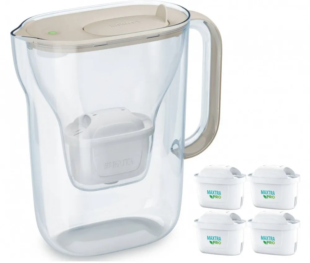 BRITA Style Essential water filter jug 2.4l + 4 cartridges, sand