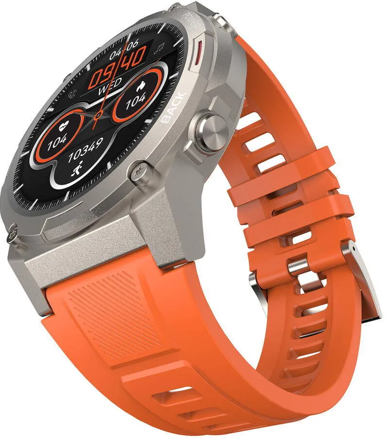 Smartwatch HiFuture FutureGoMix2 cu Bluetooth 5.3, 1.43 inch AMOLED Full Touch Screen (466*466), Rezistenta la apa IP68, Ritm cardiac, Nivel Oxigen, Moduri sport, Vreme, Monitorizare somn, Portocaliu