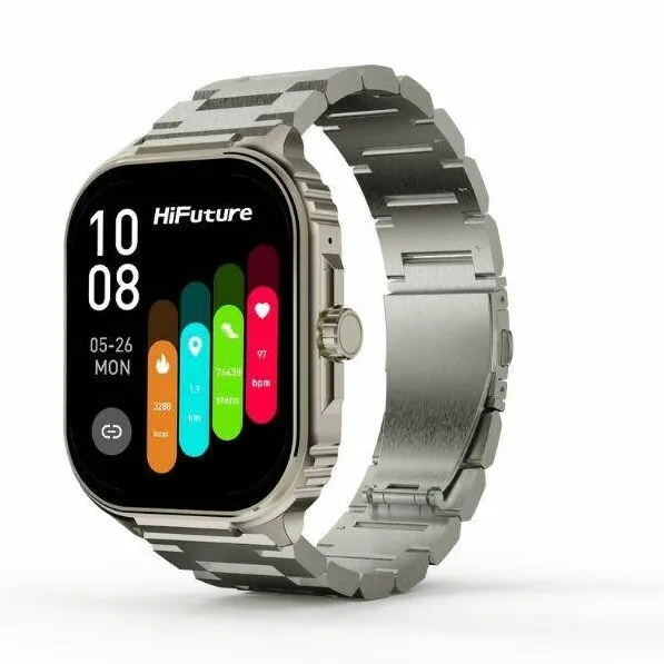 Smartwatch HiFuture Ultra3 Pro, argintiu, 2.04", rezistent la apa IP68, monitorizare avansata a sanatatii