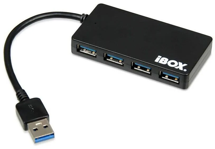 Hub USB IBOX I-BOX 3.0 SLIM, 4 porturi, negru