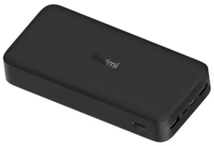 Xiaomi Redmi Power Bank, 20000 mAh, 2x USB, 1x USB-C, Black