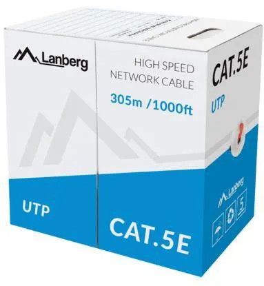 LANBERG Cablu UTP KAT.5E 305M WIRE CCA RED