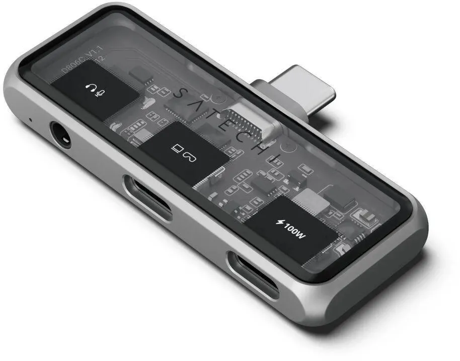 Hub docking Satechi ST-HXRAJM dual USB-C cu jack 3.5 mm Space Gray bulk