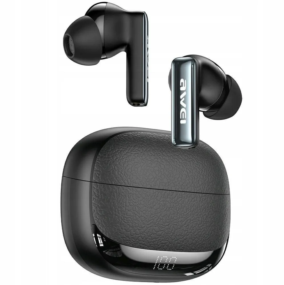 Casti In-Ear AWEI Casti wireless AWEI TA19 ANC Bluetooth 6.0, negre