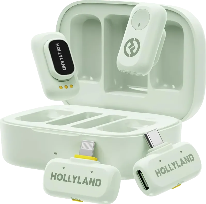 Microfon HOLLYLAND LARK A1 Combo Mint Green, with USB-C+ Lightning