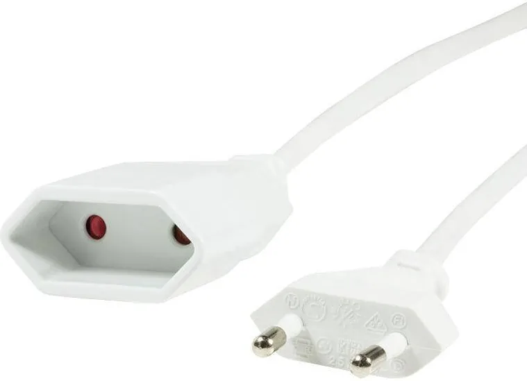 Adaptor Logilink Euro CEE 7/16 la Dose, 2m, Alb