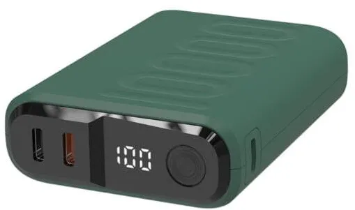 Realpower Powerbank RealPower PB-10000C PD+ 3x Type-C, Dunkelgrün