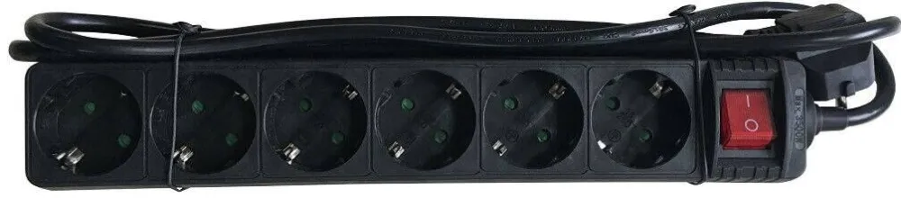 Mcab Multipriza 6S PVC 1.5M Mcab 16A 3680W, negru