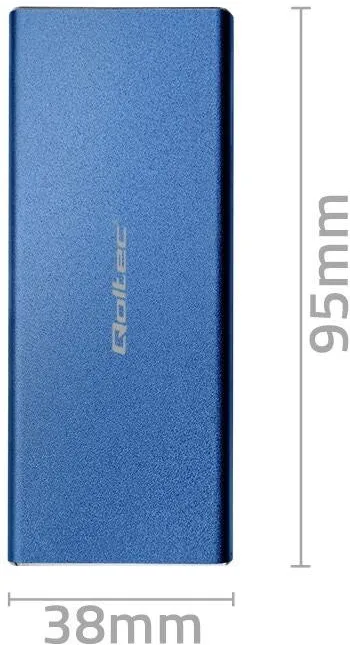 Rack QOLTEC Carcasa SSD M.2, Qoltec, SATA, USB 3.0, 2TB, albastru
