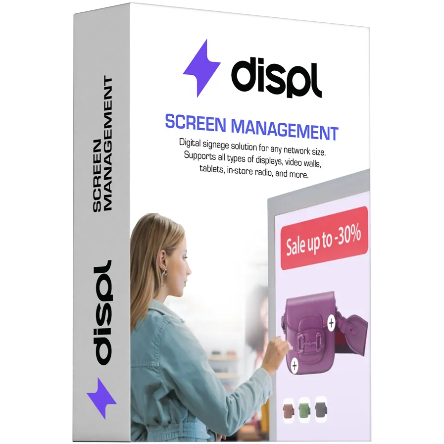 DISPL Display Digital Signage CMS, Screen Management type, 1 year