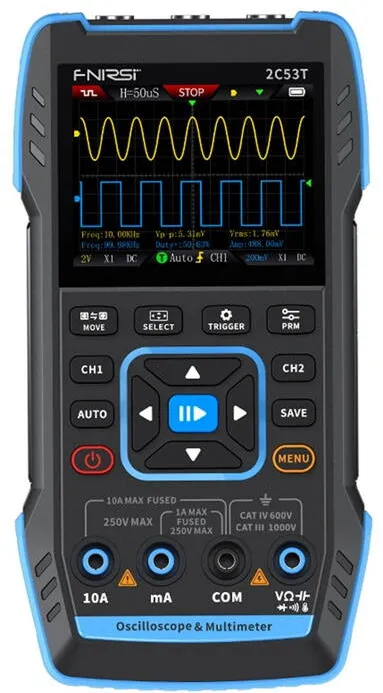 FNIRSI 2C53T portable 3in1 oscilloscope multimeter signal generator