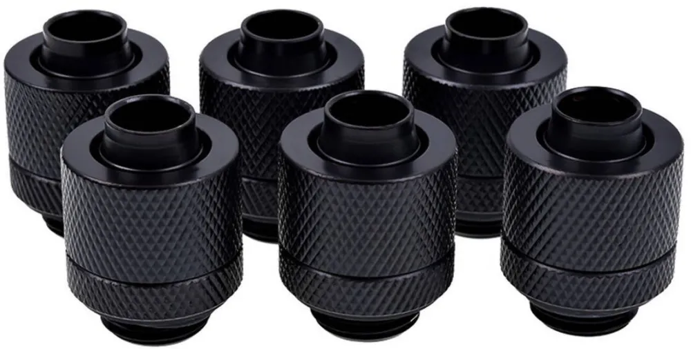 Alphacool Eiszapfen hose fitting 1/4" on 13/10mm, 6-pack black - 17228