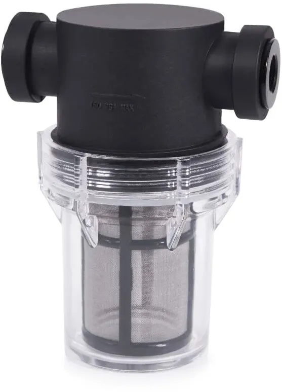 Alphacool ES Big Inline particle filter 2x G1/4 IG/IG (black/transparent, for the coolant circuit)