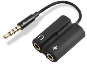 Adaptor Sharkoon audio 3,5-> Headset/Mic 12cm Negru