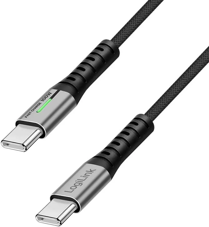 Logilink USB-C 20 Gb/s, 100W 1.0m w oplocie czarny