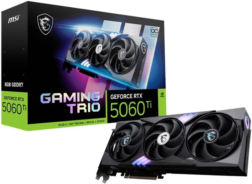 Placa Video MSI Placa video MSI GeForce RTX™ 5060 Ti 8G GAMING TRIO OC, 8GB GDDR7, 128-bit