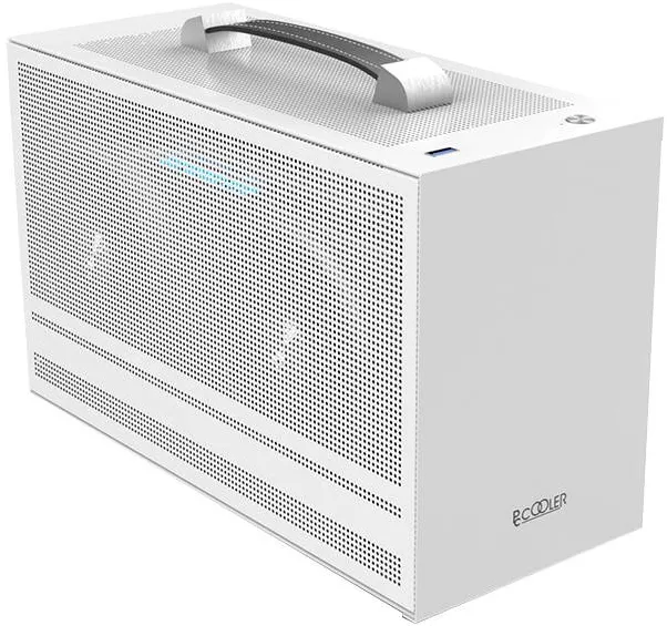 Carcasa PC PCCOOLER, Mini Tower, ITX, fara sursa, fereastra laterala tip MESH, alb, USB 3.2 gen 1 x 1, USB Type-C x 1